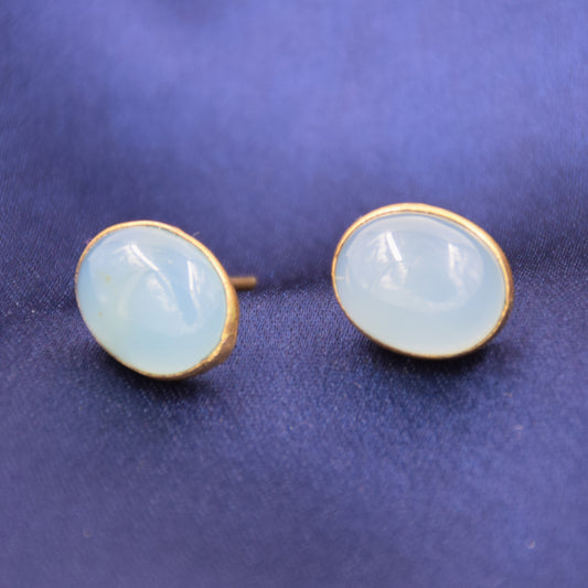 Araha Natural Labradorite Sea Blue Stud Earrings